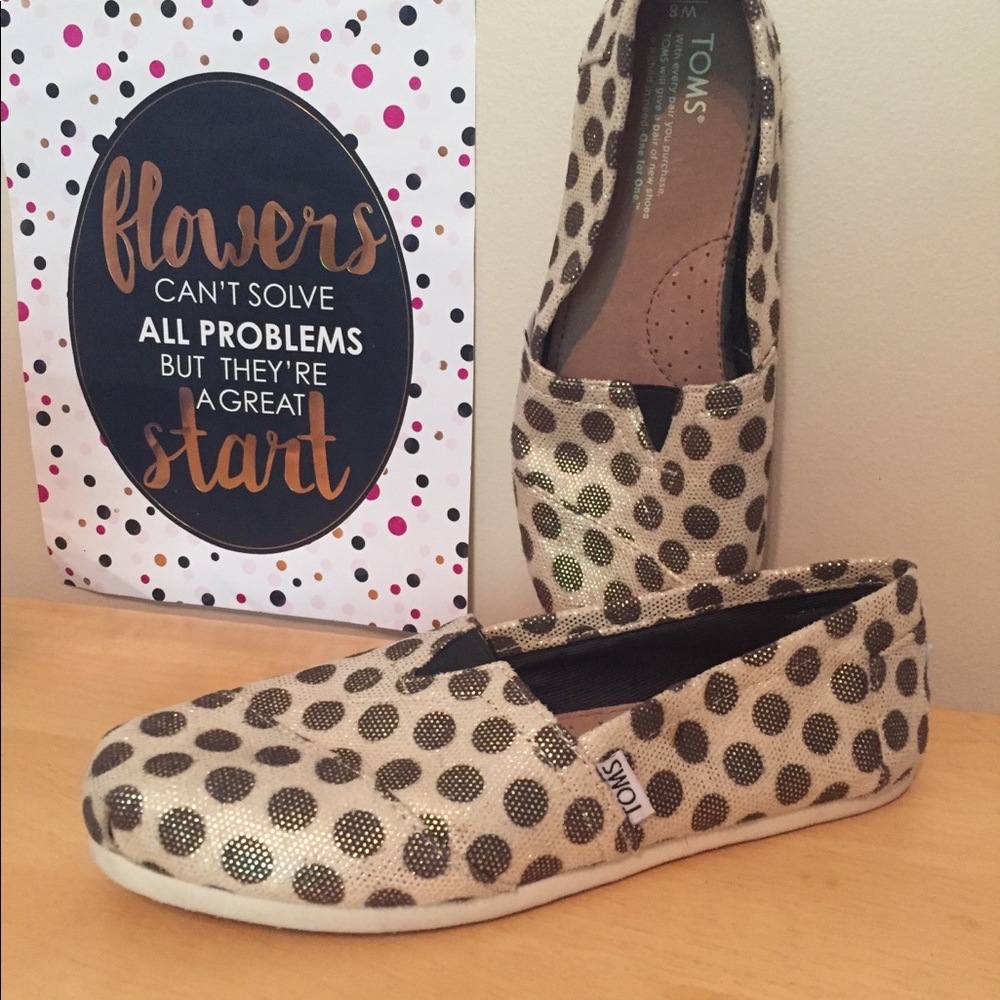 TOMS Polka Dot Brown size 8 - Picture 2 of 7
